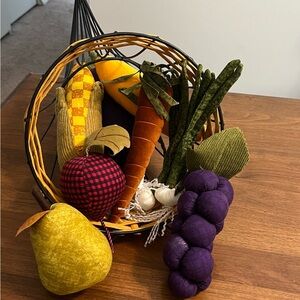Hallmark Cornucopia Centerpiece 
Colorful Fabric Fruit and Vegetable Set